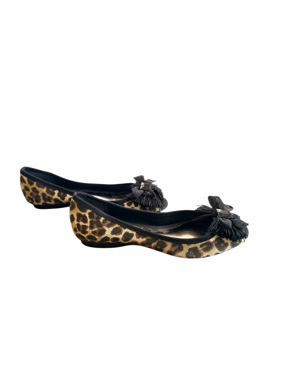 Size 8.5 Alfani Samanta Leopard Print Peep-Toe Ballet Flats